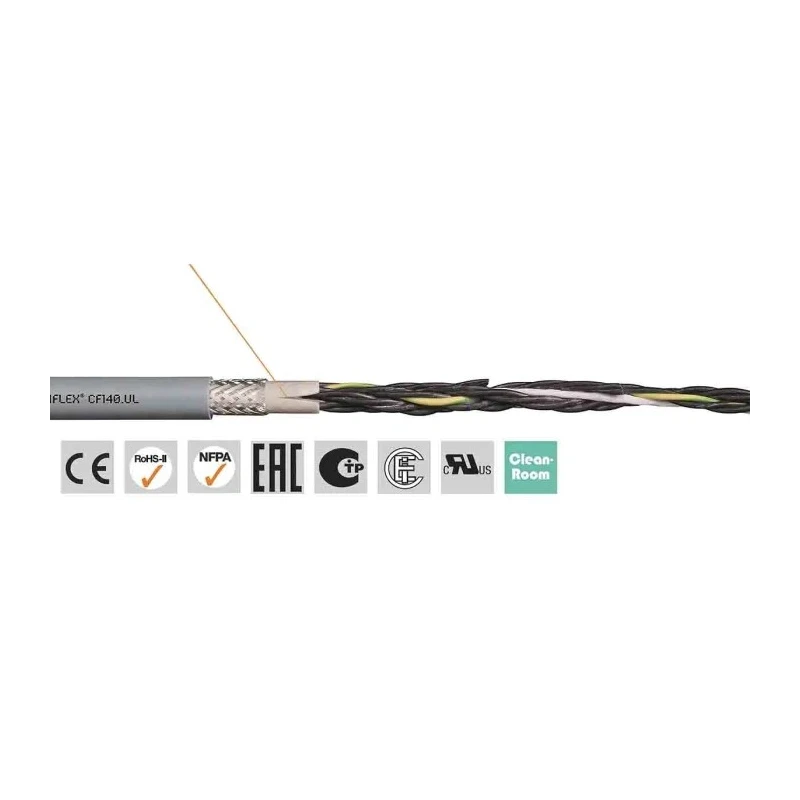 Igus Chainflex CF140.03.05.UL Screened 5-Core Control Cable 0.34mm² 22 AWG PVC Grey Sheath 10 m CF140.03.05.UL