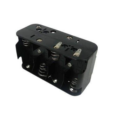 RS PRO Battery Holder Snap-In Mount for C Size Battery, 8 Cells, Polypropylene Body, Solder Tag Termination 185-4609