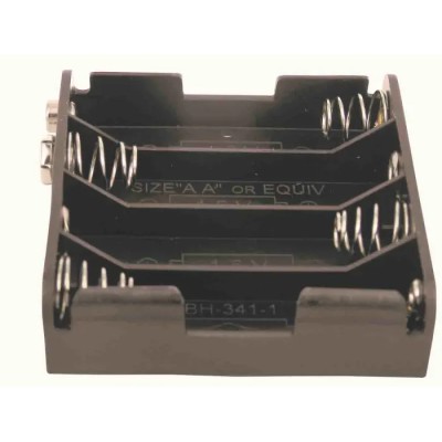 RS PRO Battery Holder for 4 AA Cells Snap-in Mount Polypropylene Body with Spring Termination 64mm Length 185-4642