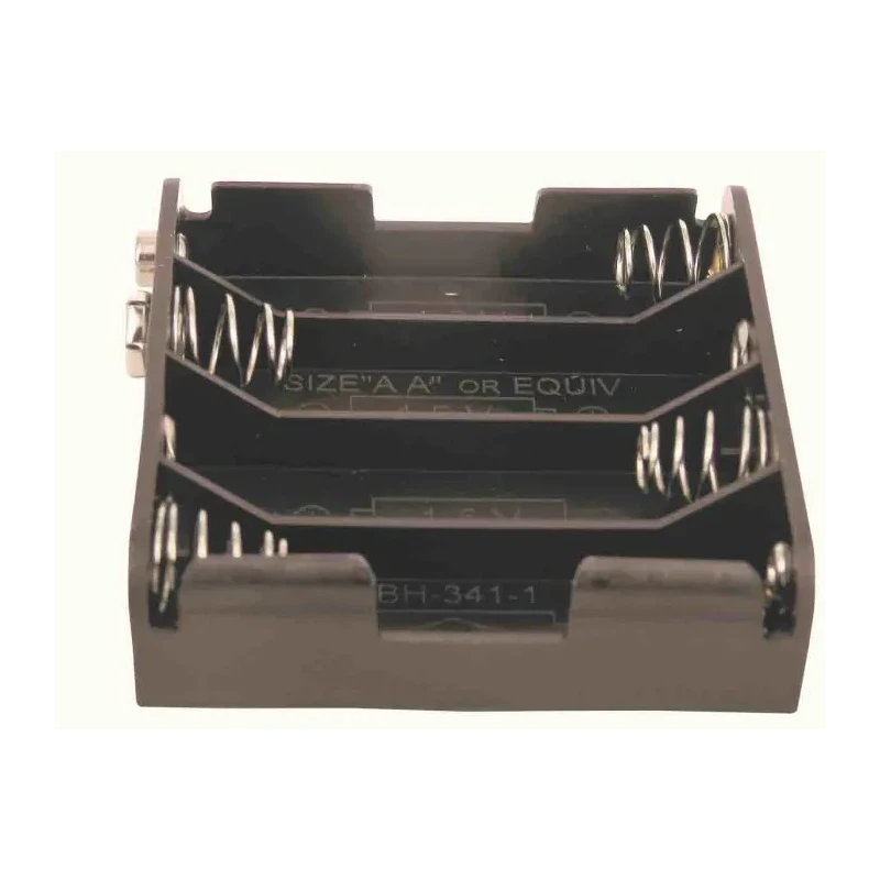 RS PRO Battery Holder for 4 AA Cells Snap-in Mount Polypropylene Body with Spring Termination 64mm Length 185-4642