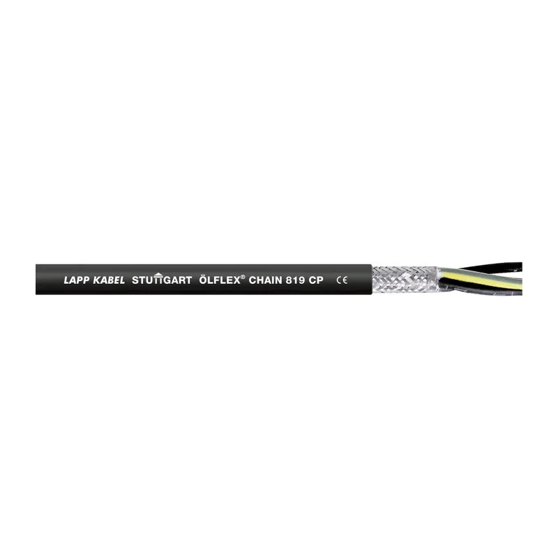 Lapp ÖLFLEX CHAIN 819 CP Screened Stranded Control Cable 5 Cores 18 AWG 50 m Black Polyurethane Sheath 1027923