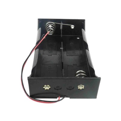 RS PRO D Size 4 Cell Battery Holder with Coil Spring Termination Polypropylene Body 133.5x74x32mm 185-4693