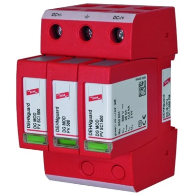 Dehn DG Modular Surge Protector 1000V Voltage Rating 25 kA Maximum Surge Current Type 2 Arrester DG M YPV SCI 1000 FM