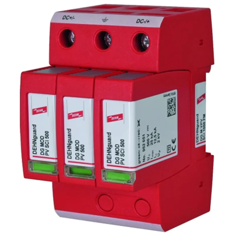 Dehn DG Modular Surge Protector 1000V Voltage Rating 25 kA Maximum Surge Current Type 2 Arrester DG M YPV SCI 1000 FM