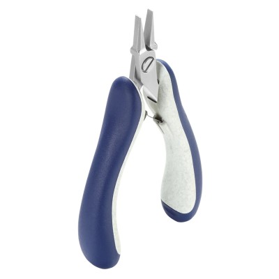 ideal-tek Flat Nose Plier Serrated Stainless Steel 135mm Overall, 20mm Jaw, Comfort Grip Handle E6012.CRBG