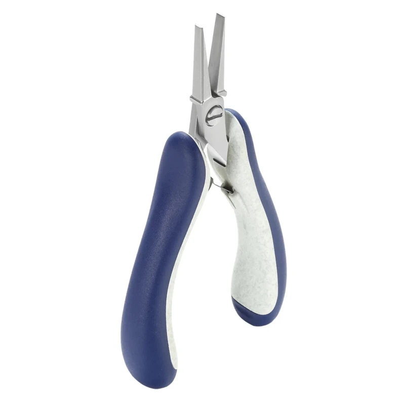 ideal-tek 1-Piece Flat Nose Plier Smooth Jaw, 145mm Overall Length, 30mm Jaw Length, Stainless Steel ESD Safe E6013.CRBG