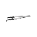 ideal-tek 125mm Carbon Fibre Plastic Curved Very Fine ESD Safe Tweezer 7CFR.SA.1