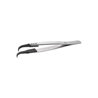 ideal-tek 125mm Carbon Fibre Plastic Curved Very Fine ESD Safe Tweezer 7CFR.SA.1