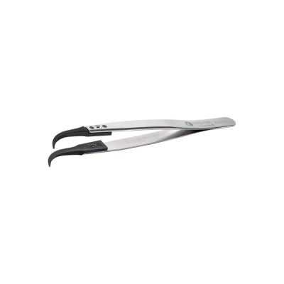ideal-tek 125mm Carbon Fibre Plastic Curved Very Fine ESD Safe Tweezer 7CFR.SA.1