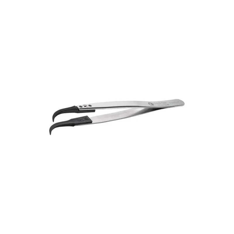 ideal-tek 125mm Carbon Fibre Plastic Curved Very Fine ESD Safe Tweezer 7CFR.SA.1