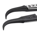 ideal-tek 125mm Carbon Fibre Plastic Curved Very Fine ESD Safe Tweezer 7CFR.SA.1