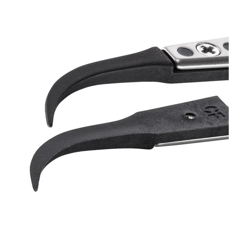 ideal-tek 125mm Carbon Fibre Plastic Curved Very Fine ESD Safe Tweezer 7CFR.SA.1