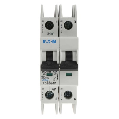 Eaton xEffect Miniature Circuit Breaker, 2-Pole, 3A, Type C, 415V AC, 10 kA Breaking Capacity 102161 FAZ-C3/2-NA
