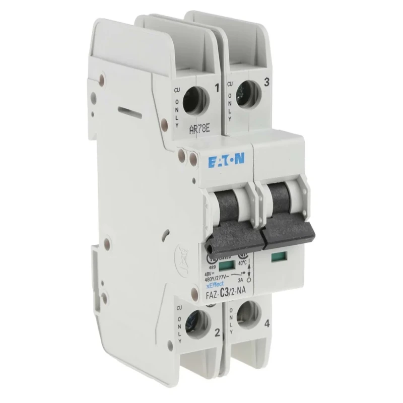 Eaton xEffect Miniature Circuit Breaker, 2-Pole, 3A, Type C, 415V AC, 10 kA Breaking Capacity 102161 FAZ-C3/2-NA