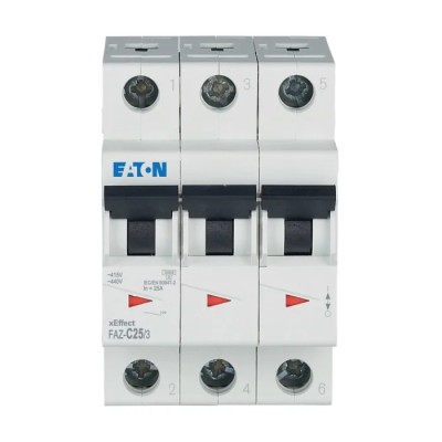Siemens xEffect Miniature Circuit Breaker, 3-Pole, 25A, Type C, 415V AC, 10 kA Breaking Capacity 278875 FAZ-C25/3