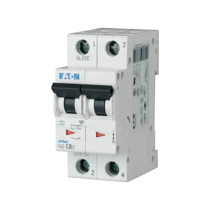 Eaton xEffect Miniature Circuit Breaker 2-Pole 5A Type C 415V AC 10 kA Breaking Capacity 278753 FAZ-C5/2