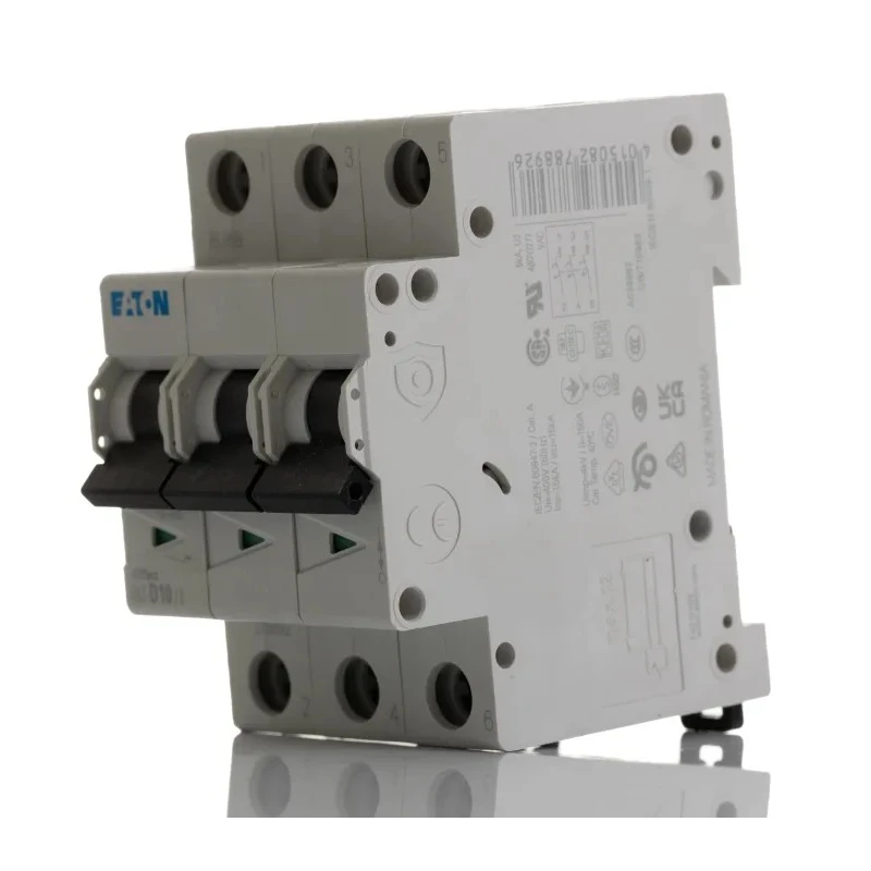 Eaton xEffect Miniature Circuit Breaker, 3-Pole, 10A, Type D, 415V AC, 10 kA Breaking Capacity 278892 FAZ-D10/3