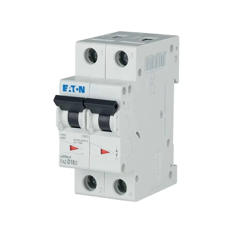 Eaton xEffect Miniature Circuit Breaker, 2-Pole, 16A Current Rating, Type D Tripping, 415V AC, 10 kA 278783 FAZ-D16/2