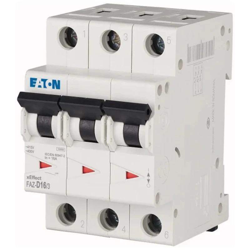ABB xEffect Miniature Circuit Breaker, 3 Pole, 16A, Type D Tripping, 415V AC, 60V DC, 10 kA Breaking 278896 FAZ-D16/3
