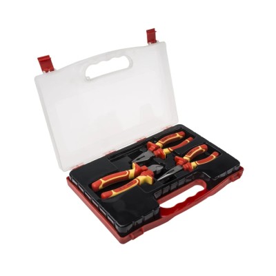 RS PRO VDE Insulated 3-Piece Plier Set Combination Pliers, Cutters, Long Nose Pliers 847-3734