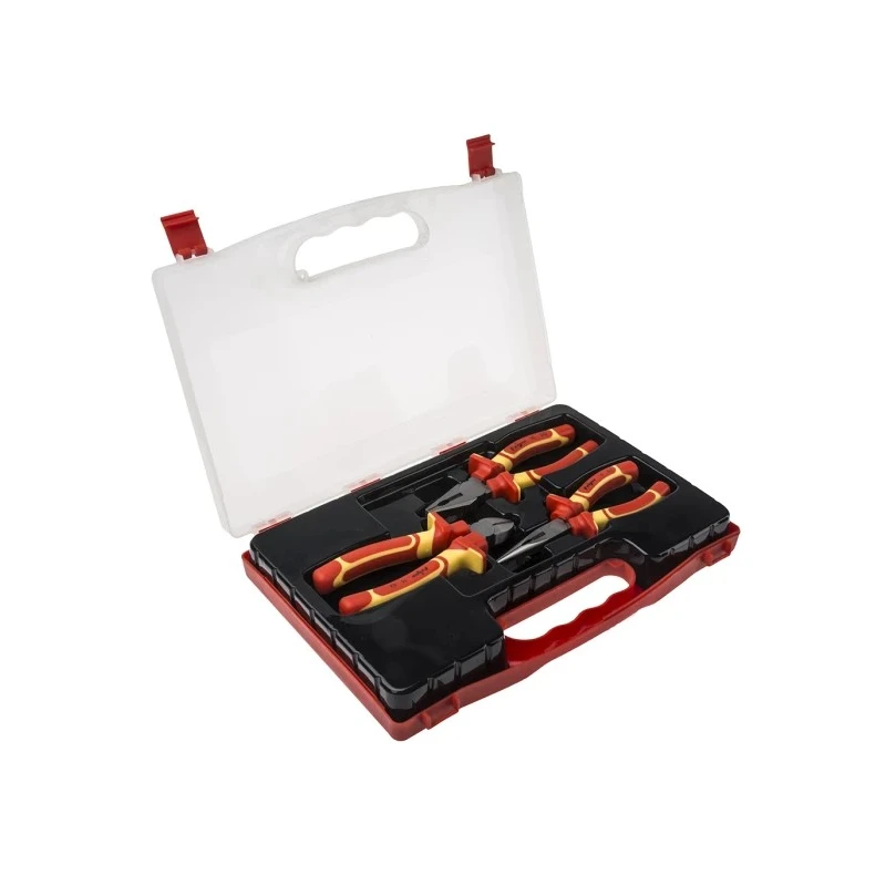 RS PRO VDE Insulated 3-Piece Plier Set Combination Pliers, Cutters, Long Nose Pliers 847-3734
