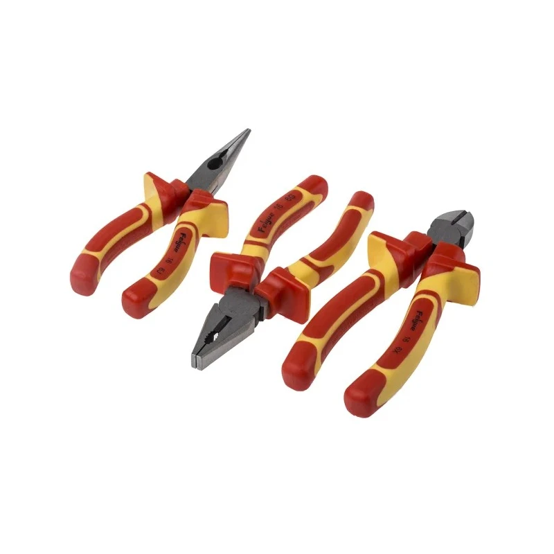 RS PRO VDE Insulated 3-Piece Plier Set Combination Pliers, Cutters, Long Nose Pliers 847-3734