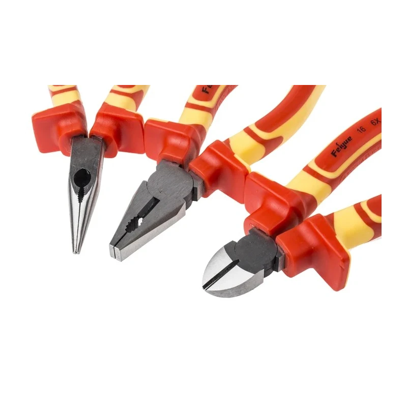 RS PRO VDE Insulated 3-Piece Plier Set Combination Pliers, Cutters, Long Nose Pliers 847-3734