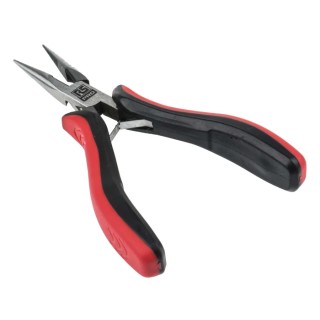 RS PRO 1-Piece Long Nose Plier Serrated, Ergonomic Handle, High Carbon Steel, Polished Finish, 5.7in Overall 847-3793
