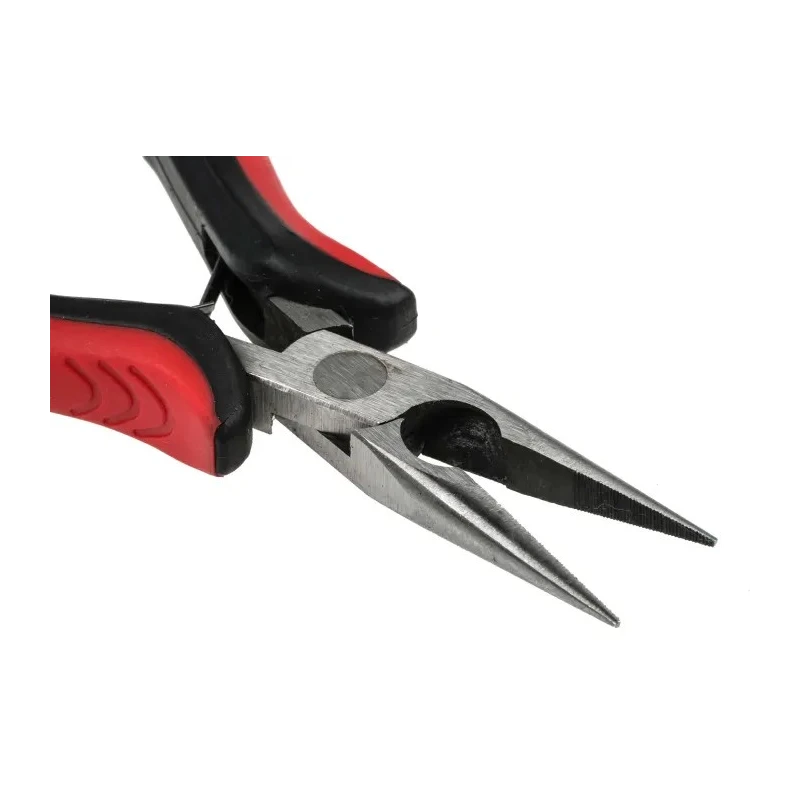 RS PRO 1-Piece Long Nose Plier Serrated, Ergonomic Handle, High Carbon Steel, Polished Finish, 5.7in Overall 847-3793