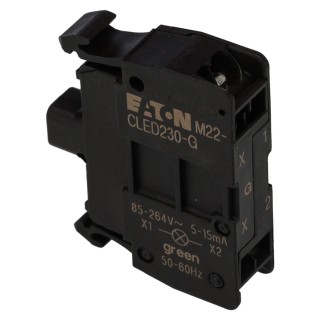 Eaton RMQ Titan M22 Series LED Light Block 264V AC Green Illumination 15mA 216577 M22-CLED230-G