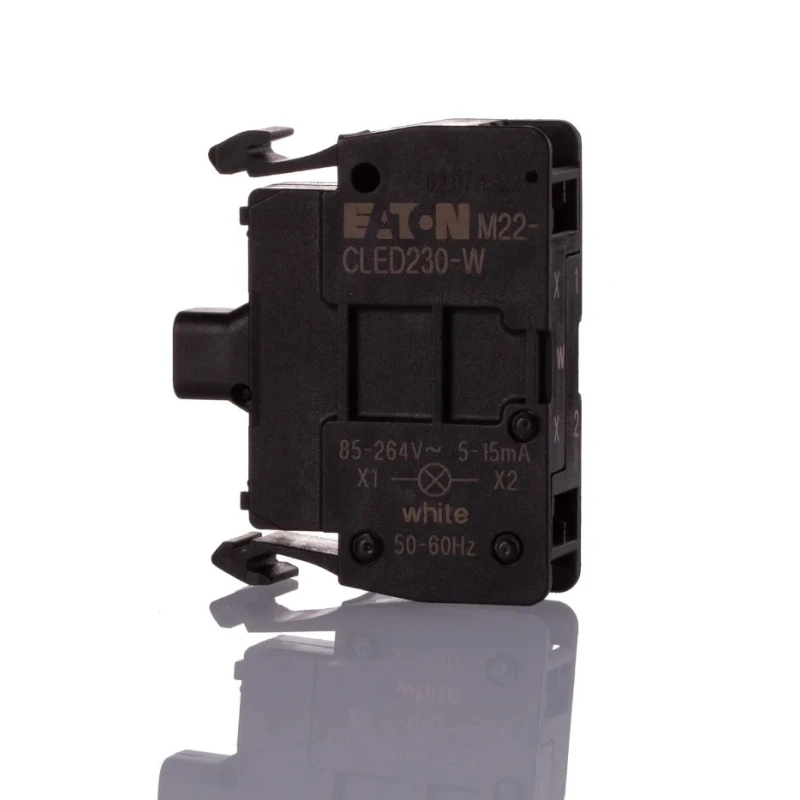 Eaton M22 Series Light Block, LED Illuminated, White Light, 264V AC, 15mA Current Rating, IP20 216575 M22-CLED230-W