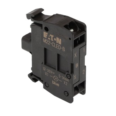 Eaton RMQ Titan M22 Series Light Block 12 V AC/DC Blue LED, 1 NO/1 NC Contact Configuration 218061 M22-CLED-B