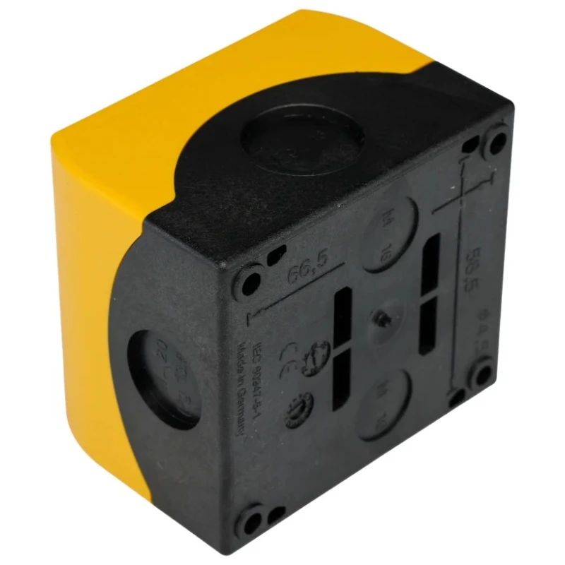 Eaton Yellow Plastic RMQ Titan M22 Push Button Enclosure 1 Hole 22 mm Diameter 229234 M22-IY1-PG