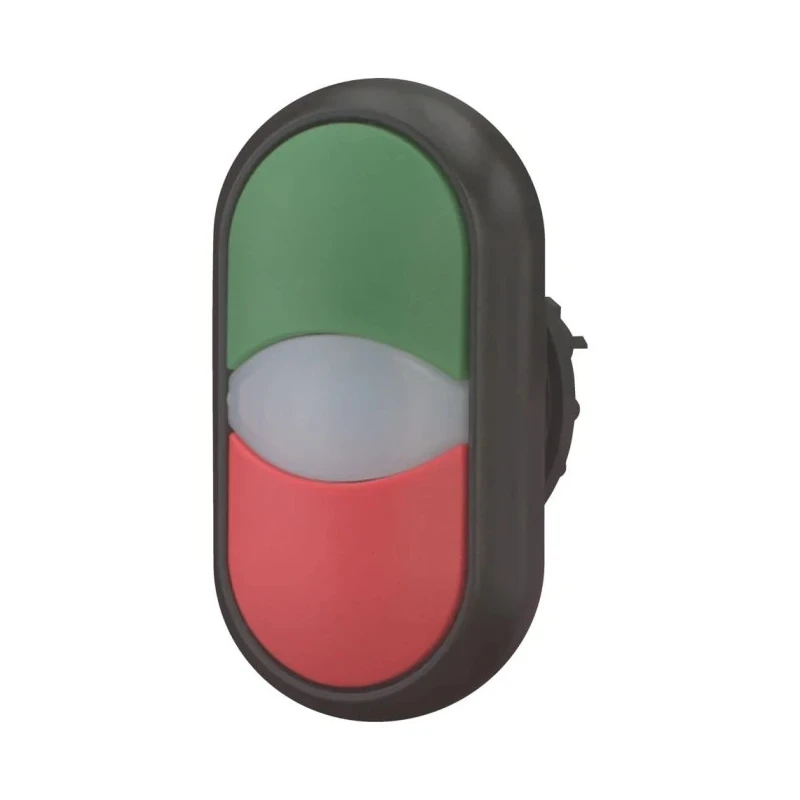 Eaton RMQ Titan M22 Series Illuminated Push Button Switch Panel Mount 22mm Cutout Red Green 1 NO 1 NC 216699 M22S-DDL-GR
