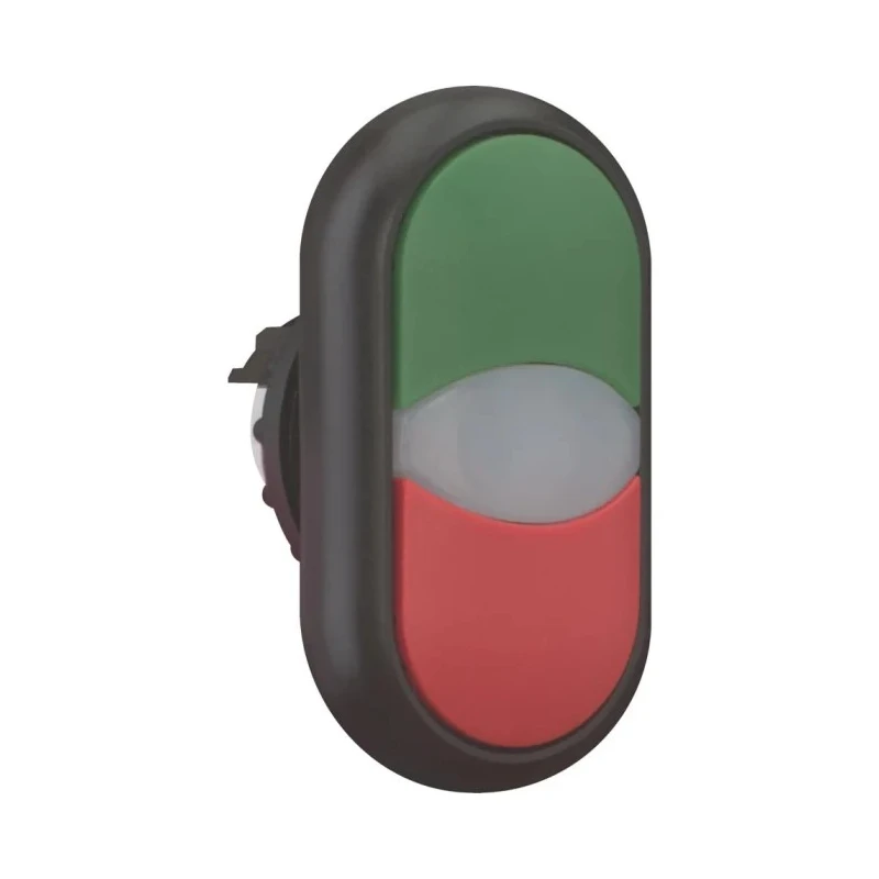 Eaton RMQ Titan M22 Series Illuminated Push Button Switch Panel Mount 22mm Cutout Red Green 1 NO 1 NC 216699 M22S-DDL-GR