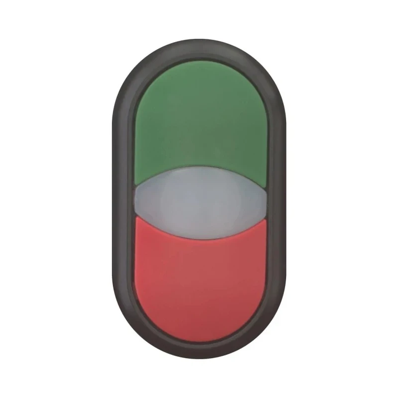 Eaton RMQ Titan M22 Series Illuminated Push Button Switch Panel Mount 22mm Cutout Red Green 1 NO 1 NC 216699 M22S-DDL-GR