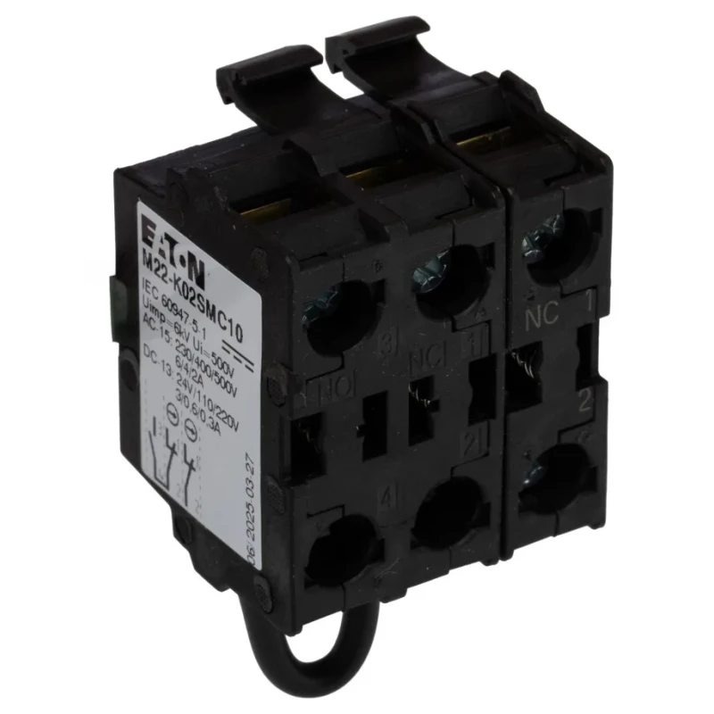 Eaton Contact Unit 500 V AC, 1 Normally Open / 2 Normally Closed Screw Terminal, 4A Current Rating 121474 M22-K02SMC10