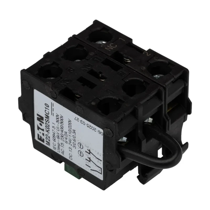 Eaton Contact Unit 500 V AC, 1 Normally Open / 2 Normally Closed Screw Terminal, 4A Current Rating 121474 M22-K02SMC10