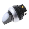 Eaton M22 Series 2 Position Illuminated Selector Switch Head 22 mm Cutout, Black Handle, IP66 216823 M22-WRLK-W