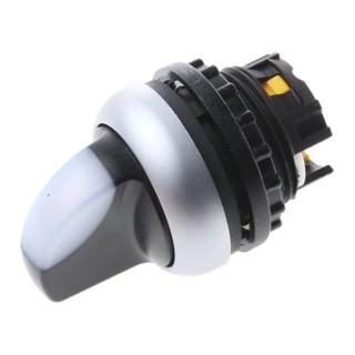 Eaton M22 Series 2 Position Illuminated Selector Switch Head 22 mm Cutout, Black Handle, IP66 216823 M22-WRLK-W