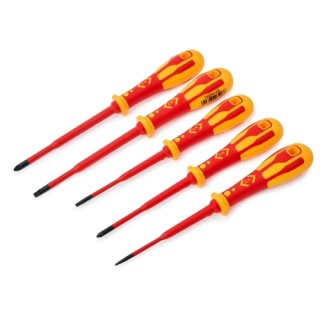 CK Insulated Pozidriv and Slotted Screwdriver Set, 5-Piece, VDE Approved, 100-125 mm T49283D