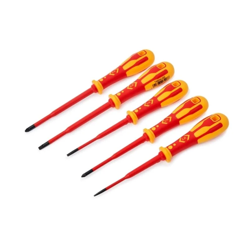 CK Insulated Pozidriv and Slotted Screwdriver Set, 5-Piece, VDE Approved, 100-125 mm T49283D