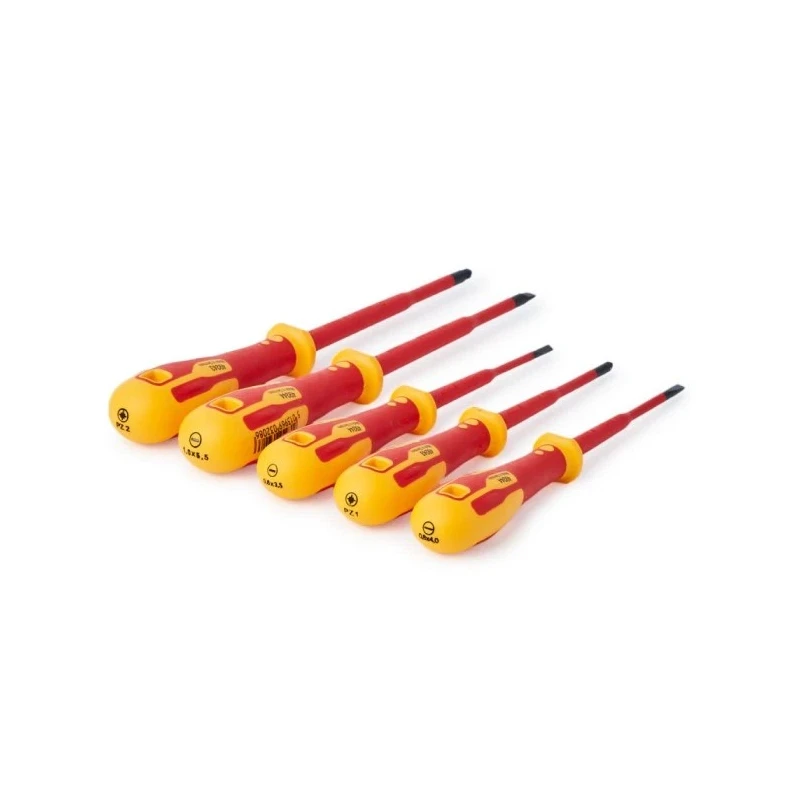 CK Insulated Pozidriv and Slotted Screwdriver Set, 5-Piece, VDE Approved, 100-125 mm T49283D