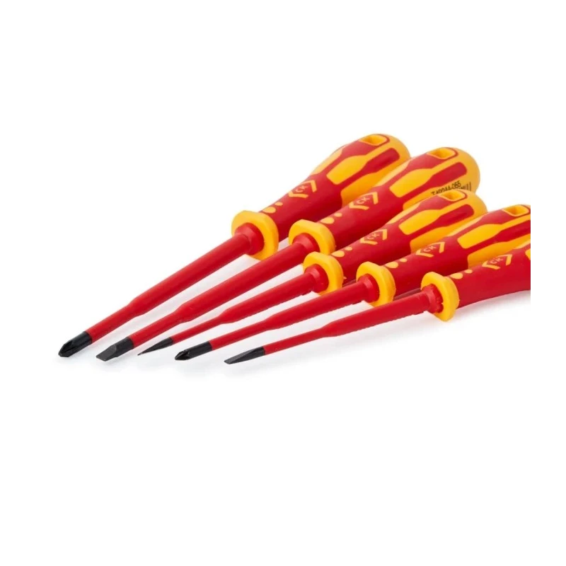 CK Insulated Pozidriv and Slotted Screwdriver Set, 5-Piece, VDE Approved, 100-125 mm T49283D
