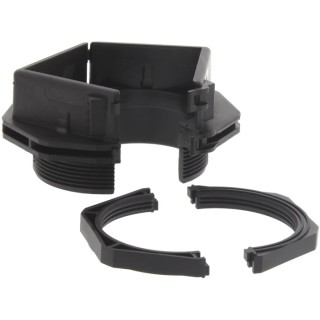 RS PRO 5 Cable Gland Kit with 1 x Cable Gland M50, Black RAL 9005, Polyamide 6.6, IP66 Rated, UL 94 V-0, 72x72x39.7 185-6105