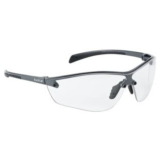 Bolle Safety SILIUM+ Safety Glasses, Anti-Fog, Anti-Scratch, Clear Polycarbonate Lens, Black Half Frame SILPPSI