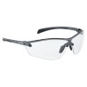Bolle Safety SILIUM+ Safety Glasses, Anti-Fog, Anti-Scratch, Clear Polycarbonate Lens, Black Half Frame SILPPSI