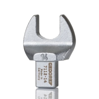 Gedore Torque Wrench Insert Open End Spanner Head 9 x 12 mm Insert Size, 14 mm, Chrome Finish 7689360