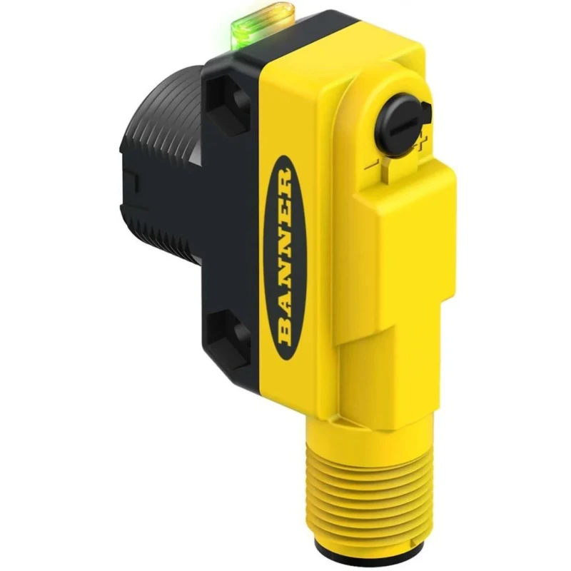 Banner Retroreflective Photoelectric Sensor, Barrel Sensor, 100 mm to 10 m Detection Range, PNP Output, IP67 QS18VP6LLPQ8