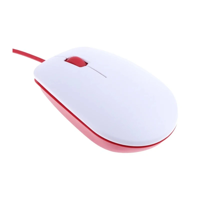 Raspberry Pi Official Three-Button Optical Mouse USB Type A Connector White Red SC0165